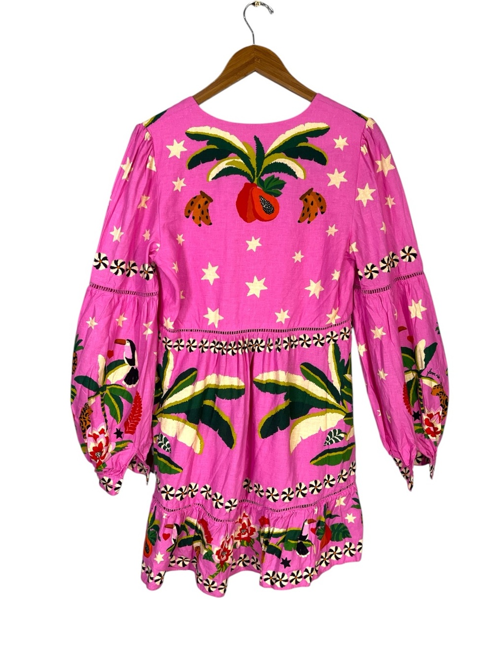 Farm Rio Leopard Forest Mini Dress Size Small - Picture 8 of 10